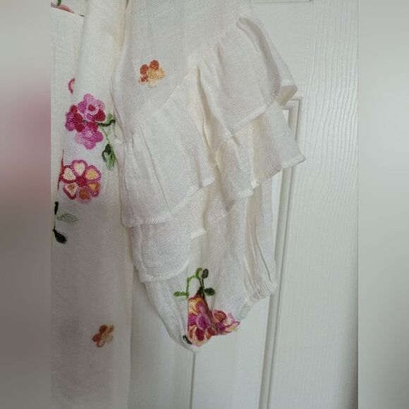 Anthropology Fig And Flower Cottage Boho Embroidered Dress - Picture 4 of 6